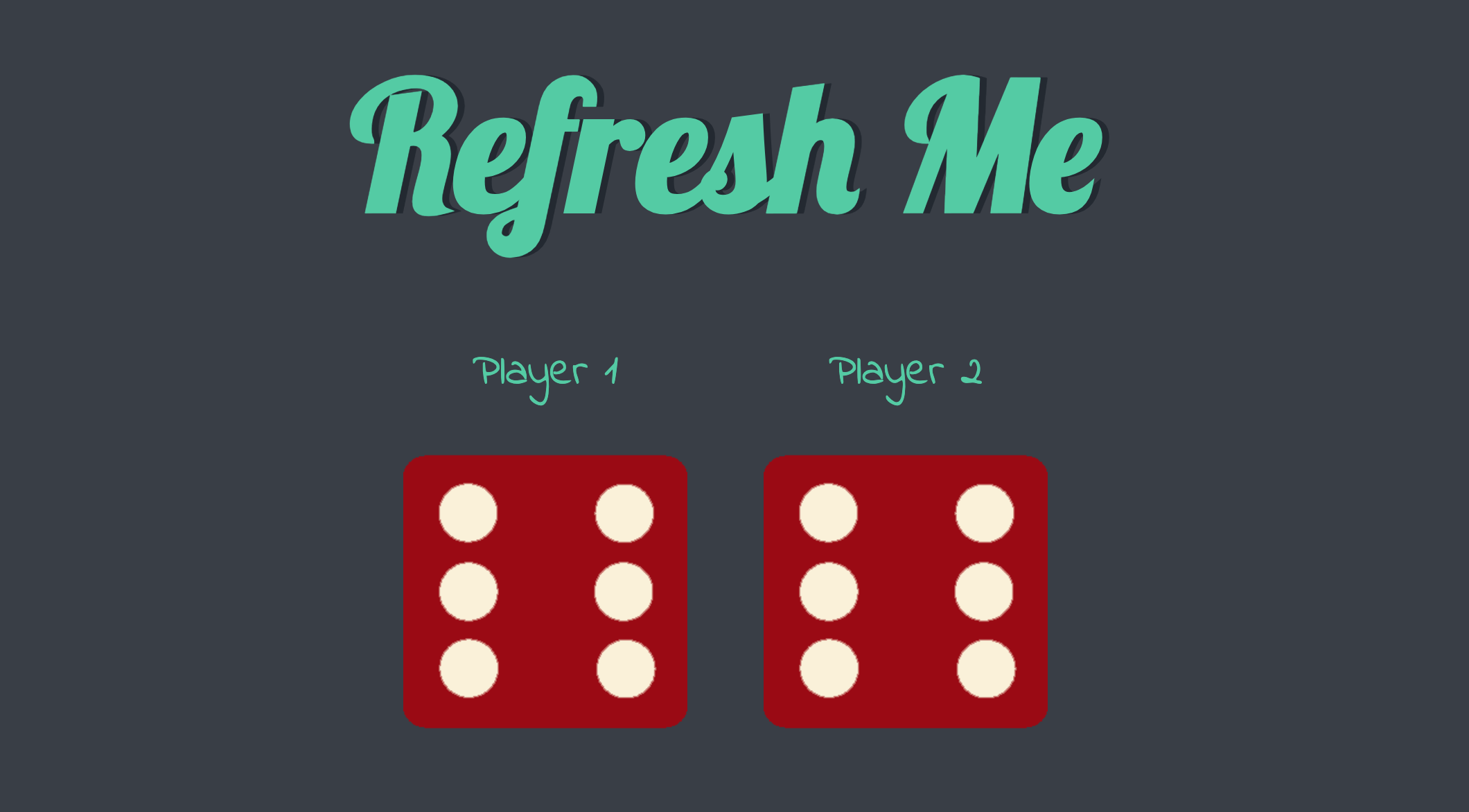 screenshot of Dicee game