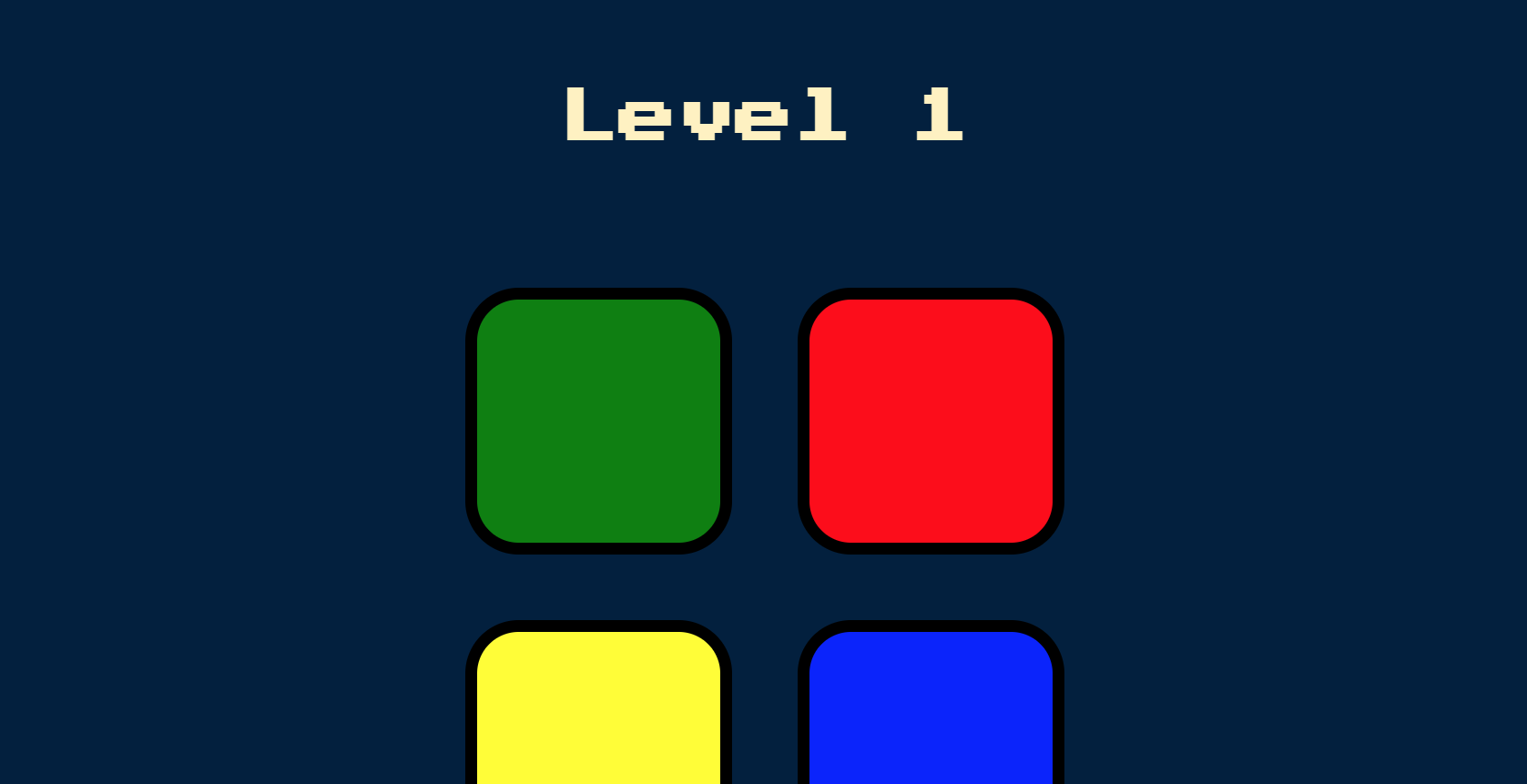 screenshot of Simon game